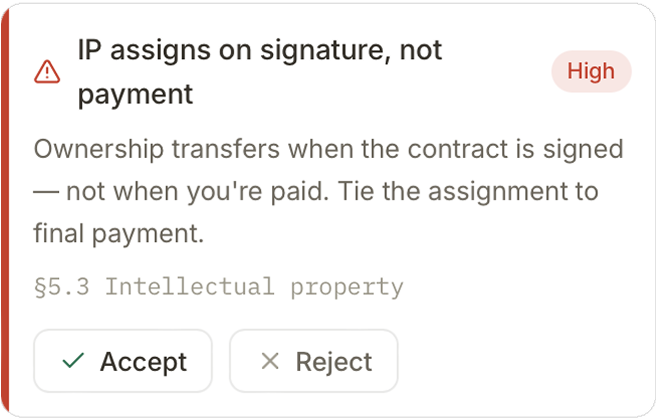 Dottr IP assignment flag with accept and reject actions